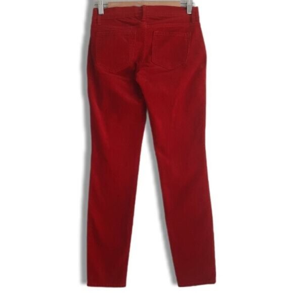 OLD NAVY Rockstar Thin Rib Velour Corduroy Skinny Pants Red Sz 2 Flawed - Picture 3 of 16
